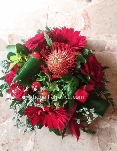 Centrotavola tonalità del rosso